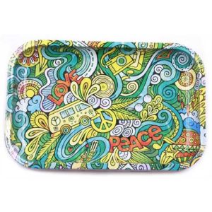 62088-PLATEAU ROLLING TREY PEACE AND LOVE 28,5x19 cms