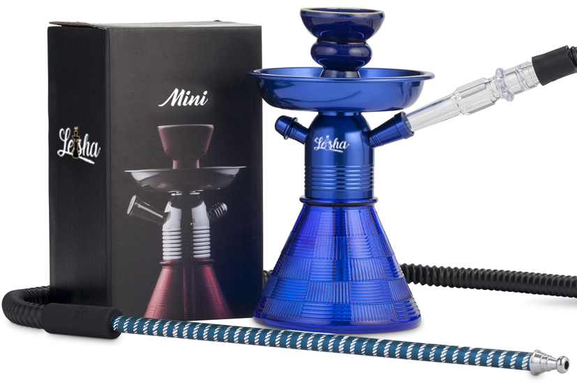 Mini shisha De Luxe bleue 20 cms